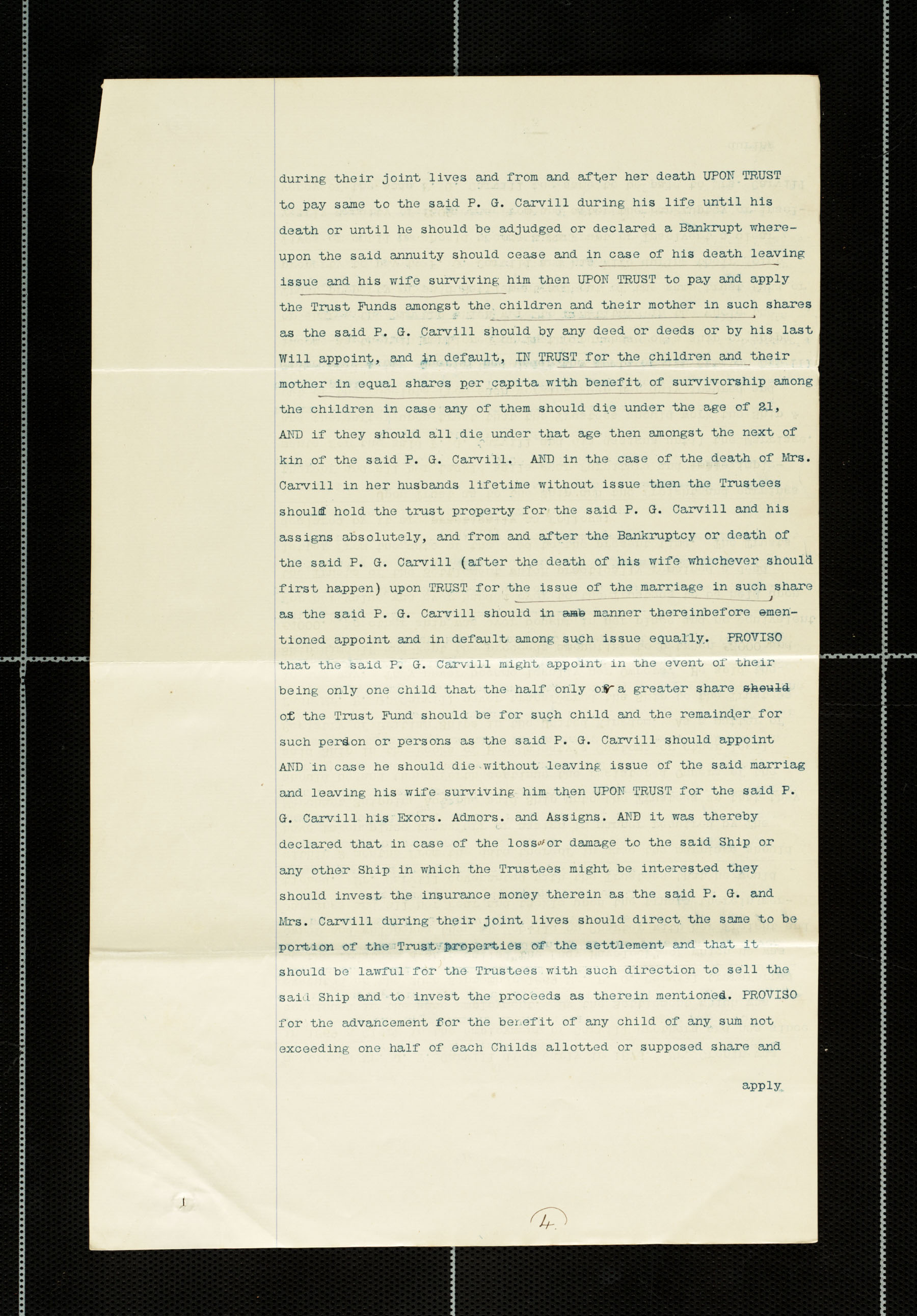 Case for Advice &amp; Opinion of Counsel on behalf of John Carvill, page 4 of 10